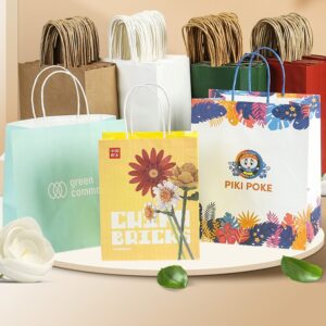 2.wholesale Kraft Paper Bag Black Gift Shopping Paper Bag With Handle For Clothing Custom Packaging Bag (3)