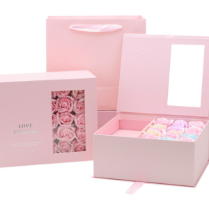 9.custom Luxury White Magnet Flip Clothing Paper Box Foldable Magnetic Closure Gift Boxeswith Black Ribbon (1)