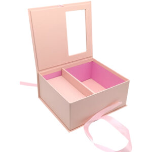 9.custom Luxury White Magnet Flip Clothing Paper Box Foldable Magnetic Closure Gift Boxeswith Black Ribbon (2)