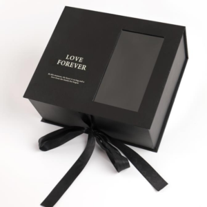 9.custom Luxury White Magnet Flip Clothing Paper Box Foldable Magnetic Closure Gift Boxeswith Black Ribbon (2)