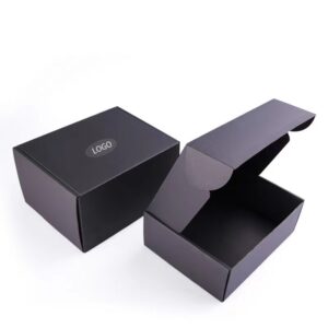 Custom Black Corrugated Paper Box for Environmental Recycling Clothing Packaging and Shipping Boxcustom paper box (5)