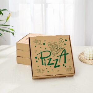 Custom logo printed Brown Kraft Paper Pizza Box Food Packaging (2)